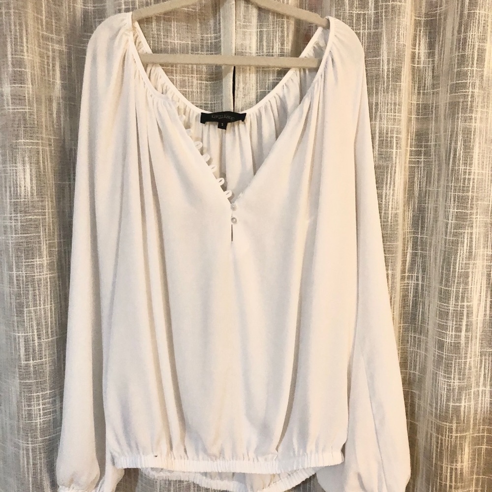 White long sleeve with button up front